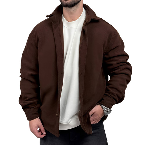 پیراهن مردانه کتی قهوه ای موکا مدل ساده