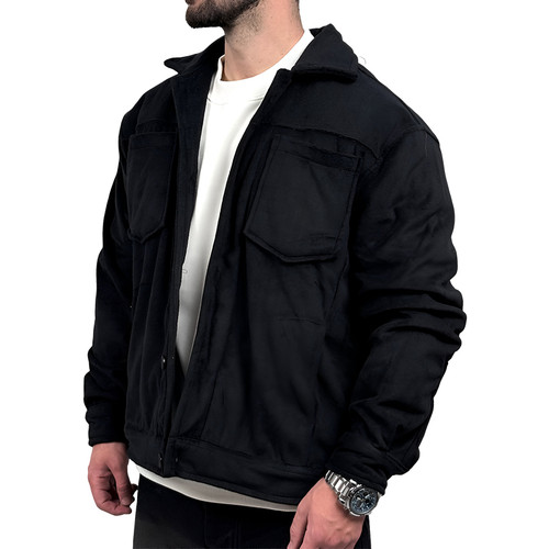 پیراهن مردانه کتی مخمل مشکی مدل دو جیب