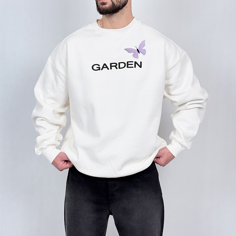 دورس مردانه سفید پنبه سه نخ طرح پروانه مینیمال