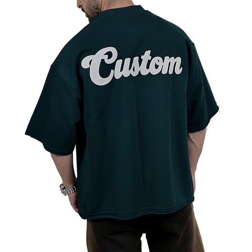 تیشرت مردانه سبز پنبه سه نخ طرح ساده فونت