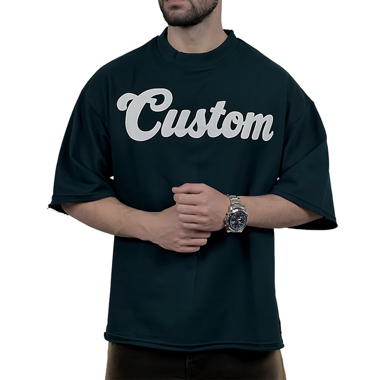 تیشرت مردانه سبز پنبه سه نخ طرح ساده فونت