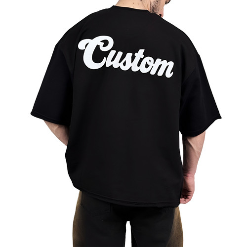 تیشرت مردانه مشکی پنبه سه نخ طرح ساده فونت