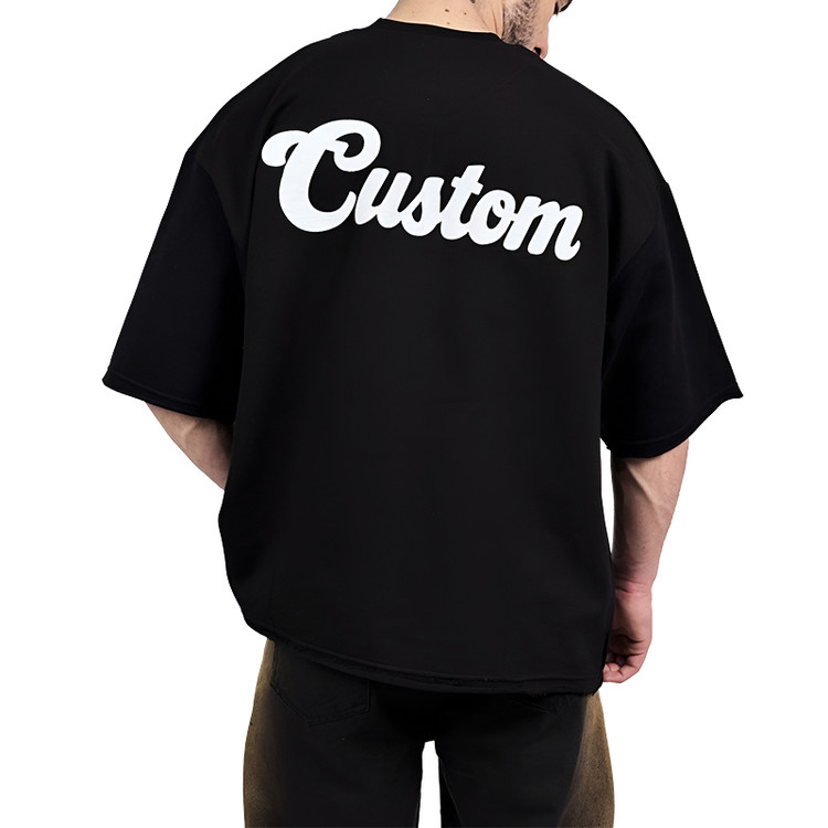 تیشرت مردانه مشکی پنبه سه نخ طرح ساده فونت