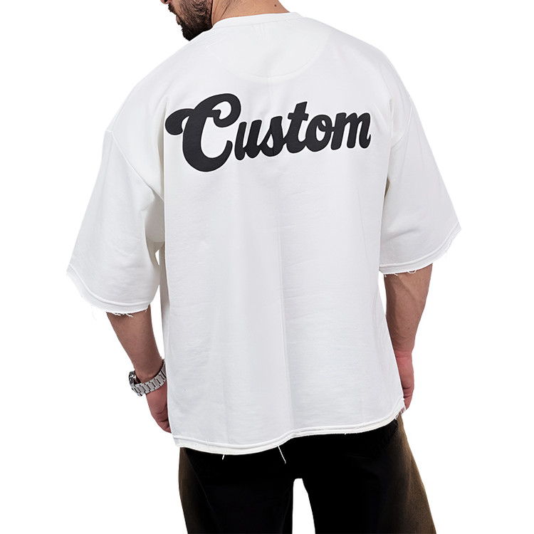 تیشرت مردانه سفید پنبه سه نخ طرح ساده فونت