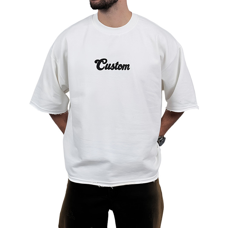 تیشرت مردانه سفید پنبه سه نخ طرح ساده فونت