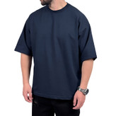 تیشرت ساده آستین کوتاه مردانه سرمه ای مدل پنبه دونخ