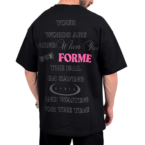 تیشرت آستین کوتاه مردانه مشکی مدل FROM