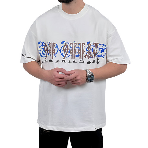 تیشرت آستین کوتاه مردانه سفید مدل ف ع ک