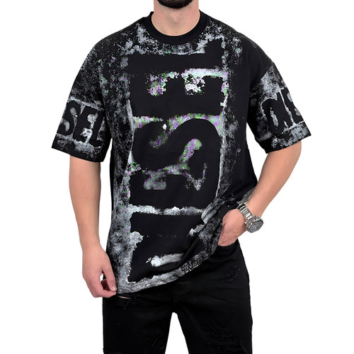 تیشرت آستین کوتاه مردانه مشکی مدل دیزل