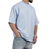 تیشرت ساده آستین کوتاه مردانه آبی مدل پنبه دونخ-1