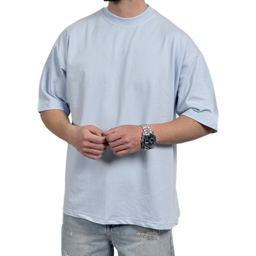 تیشرت ساده آستین کوتاه مردانه آبی مدل پنبه دونخ-1