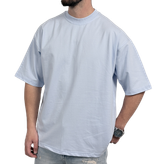 تیشرت ساده آستین کوتاه مردانه آبی مدل پنبه دونخ-1