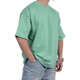 تیشرت ساده آستین کوتاه مردانه سبز کمرنگ مدل پنبه دونخ