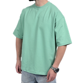 تیشرت ساده آستین کوتاه مردانه سبز کمرنگ مدل پنبه دونخ