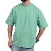 تیشرت ساده آستین کوتاه مردانه سبز کمرنگ مدل پنبه دونخ