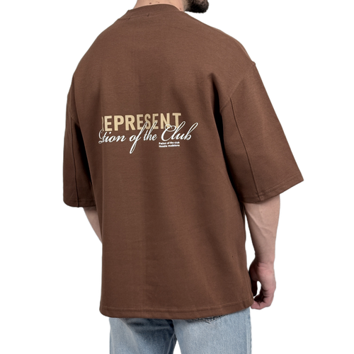 تیشرت مردانه گرم بالا قهوه ای مدل REPRESENT