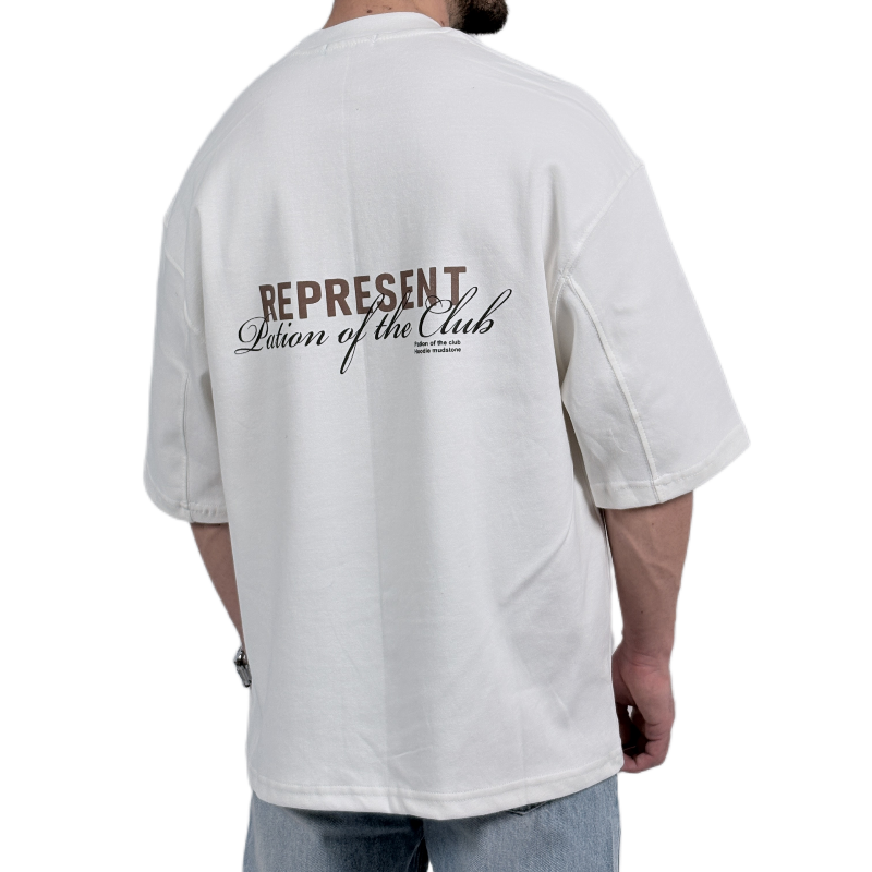 تیشرت مردانه گرم بالا سفید مدل REPRESENT