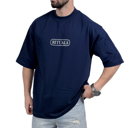 تیشرت مردانه سرمه ای مدل مینیمال RITUALS