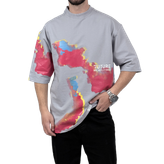 تیشرت آستین کوتاه مردانه طوسی دونخ مدل MAP