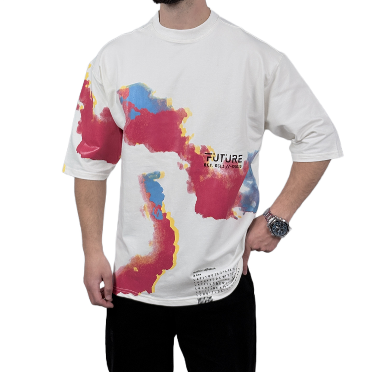 تیشرت آستین کوتاه مردانه سفید دونخ مدل MAP