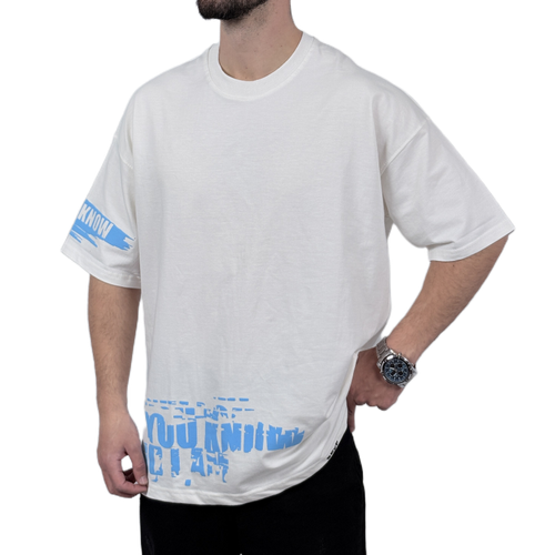 تیشرت آستین کوتاه مردانه سفید دونخ مدل KNOW