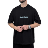تیشرت آستین کوتاه مردانه مشکی دونخ مدل MIU MIU
