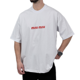 تیشرت آستین کوتاه مردانه سفید دونخ مدل MIU MIU