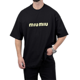 تیشرت آستین کوتاه مردانه دونخ مشکی مدل MIU MIU