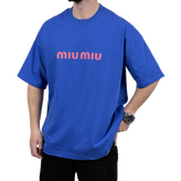 تیشرت آستین کوتاه مردانه دونخ آبی مدل MIU MIU