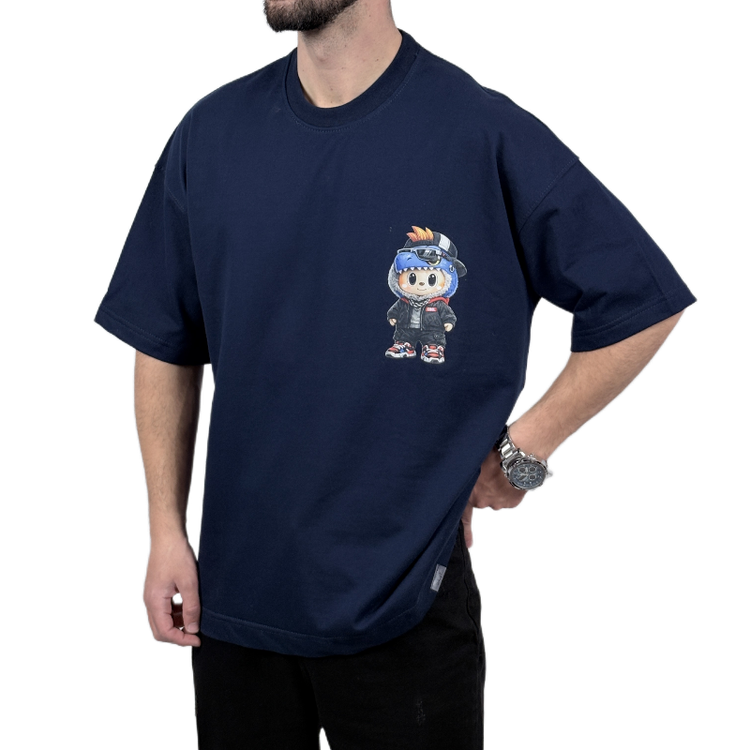 تیشرت آستین کوتاه مردانه آبی دونخ مدل مینیمال لبوبو