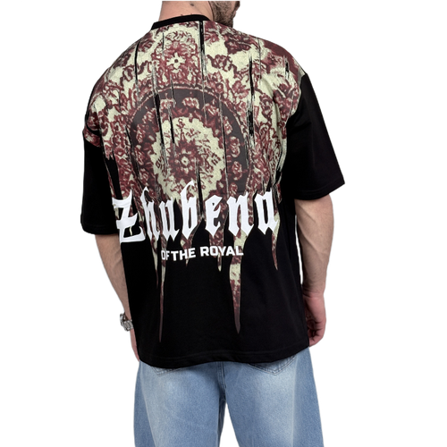 تیشرت آستین کوتاه مشکی مدل OF THE RIVAL