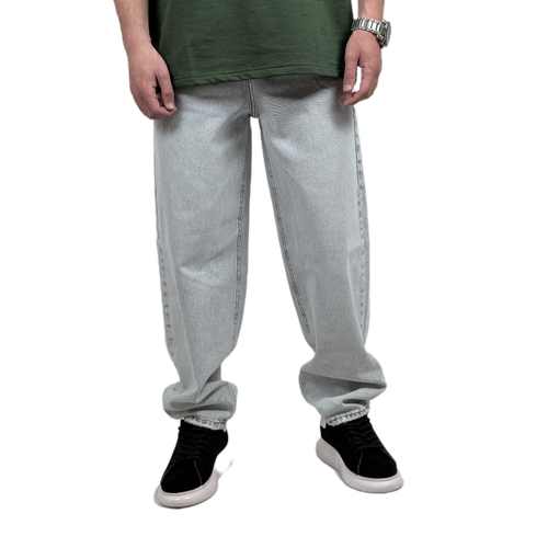 شلوار جین بگ بالونی مردانه شسته مدل ساده