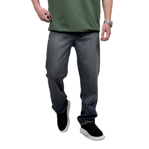 شلوار جین بگ مردانه آبی حاله روشن مدل ساده