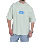 تیشرت آستین کوتاه باکسی سبز پاستیلی مدل NOIR