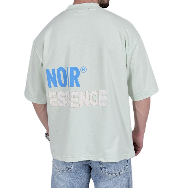 تیشرت آستین کوتاه باکسی سبز پاستیلی مدل NOIR