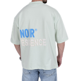تیشرت آستین کوتاه باکسی سبز پاستیلی مدل NOIR