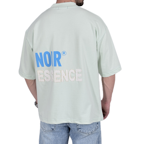 تیشرت آستین کوتاه باکسی سبز پاستیلی مدل NOIR
