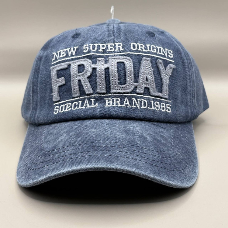 کلاه کپ جین آبی بیسبالی مدل FRIDAY
