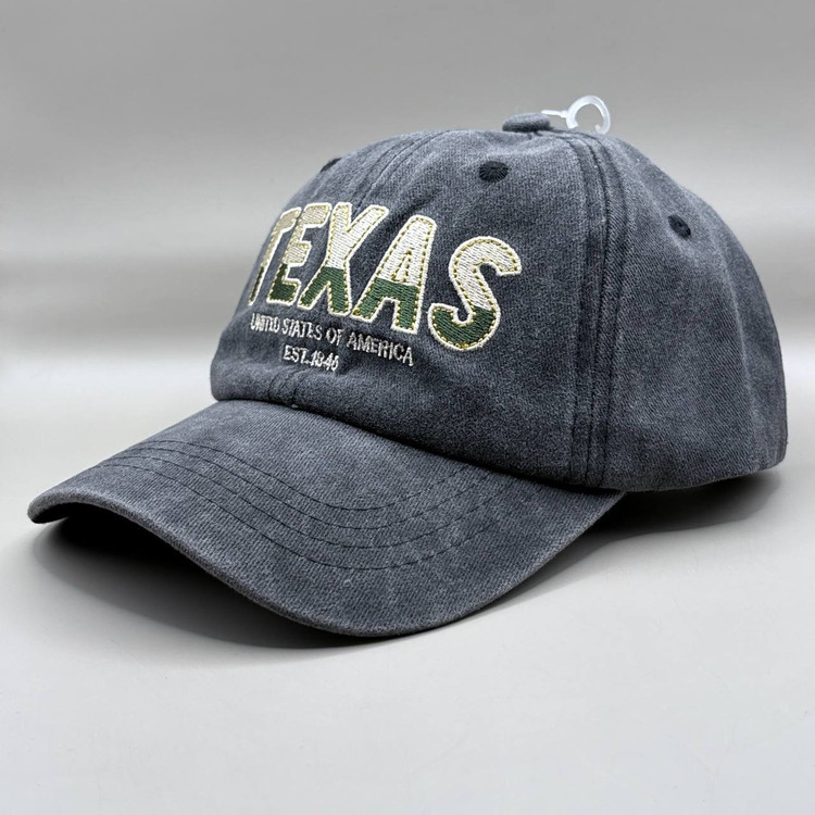 کلاه کپ جین طوسی بیسبالی مدل TEXAS