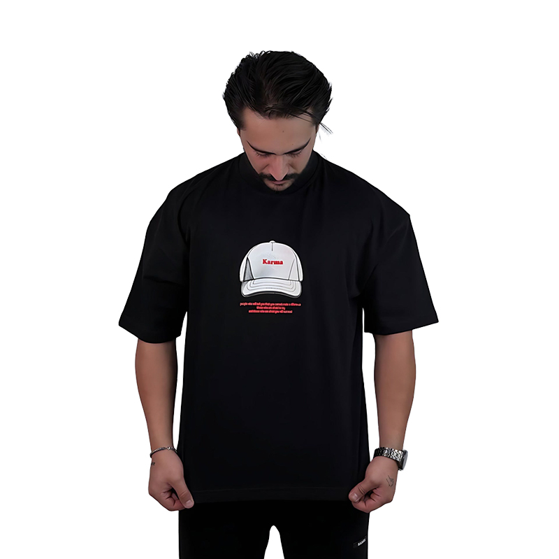 تیشرت ماکان مشکی مدل CAP