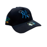 کلاه بک فیت بیسبالی مشکی طرح NY BLUE