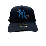 کلاه بک فیت بیسبالی مشکی طرح NY BLUE
