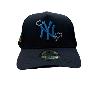 کلاه بک فیت بیسبالی مشکی طرح NY BLUE